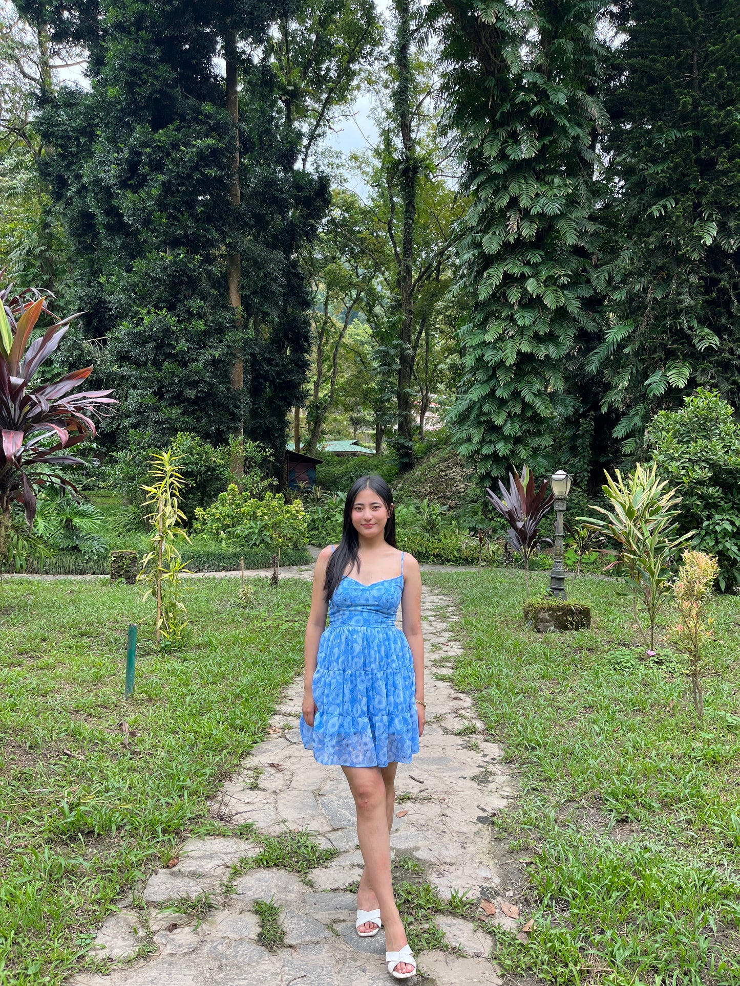 Blue floral dress