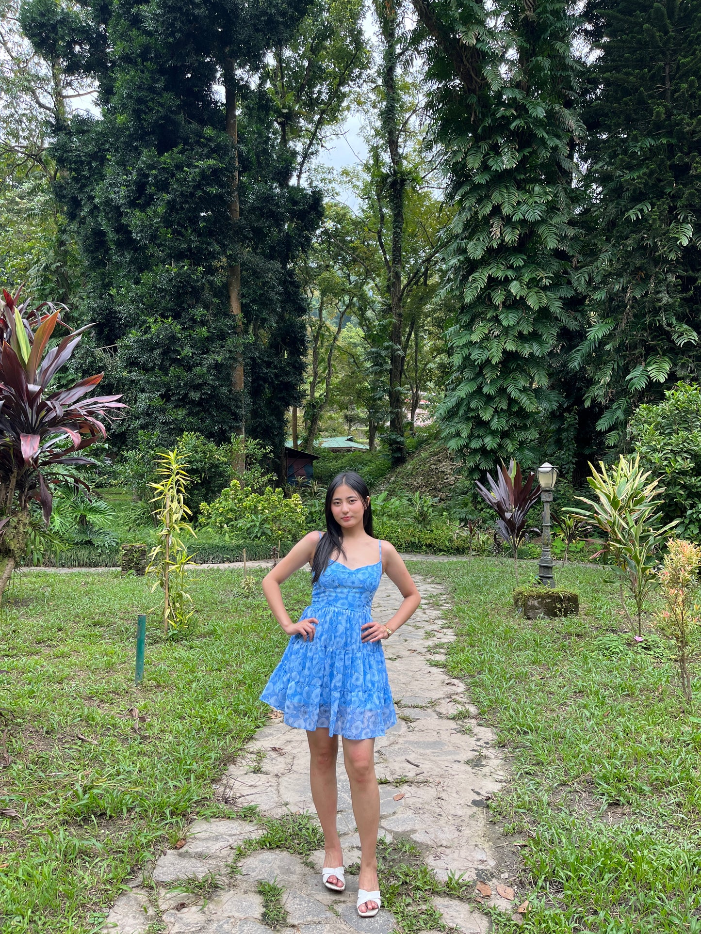 Blue floral dress