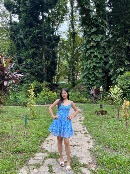 Blue floral dress