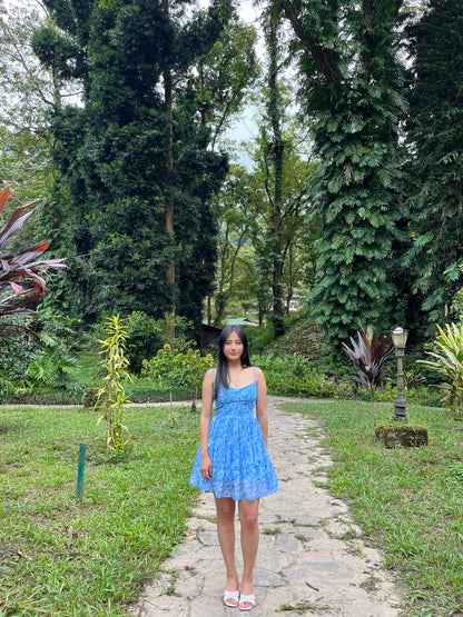 Blue floral dress