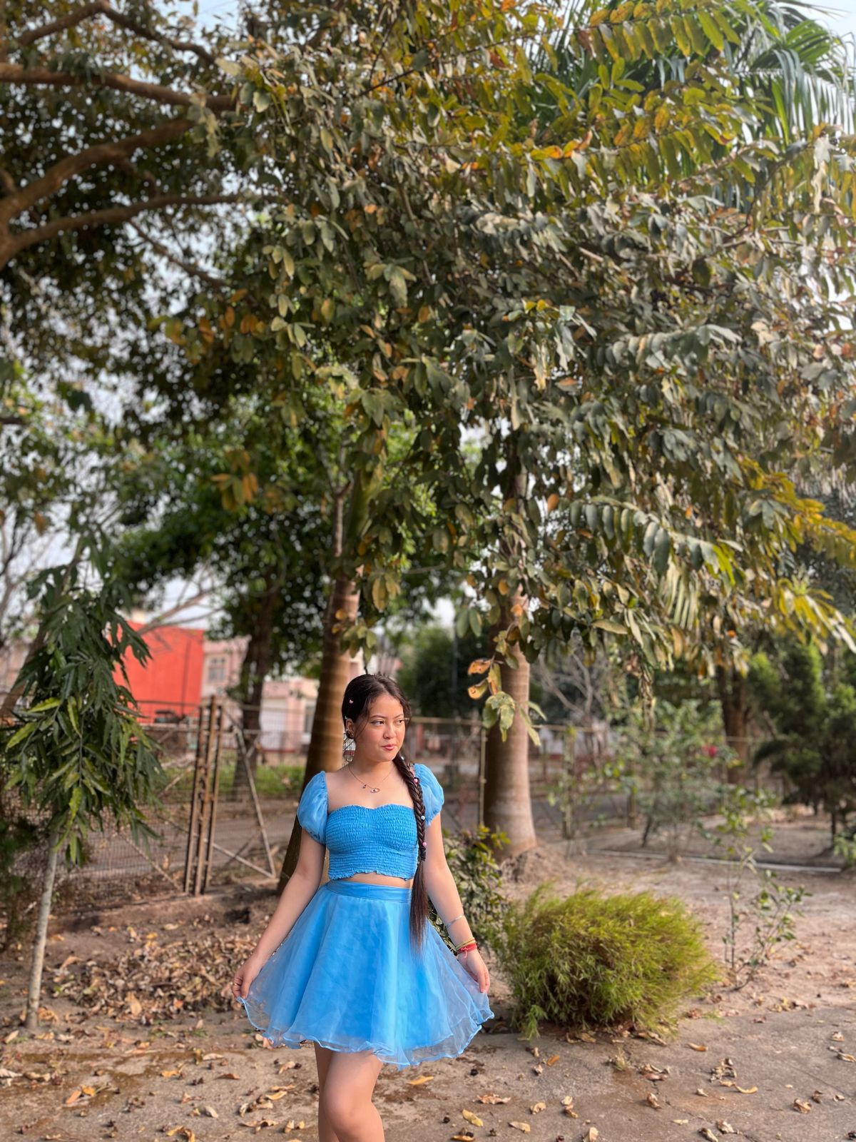 BLUE AURORA SKIRT TOP SET