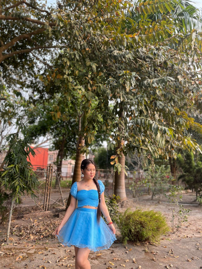 BLUE AURORA SKIRT TOP SET
