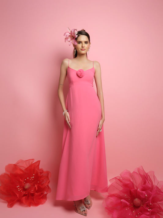 PINK FLOWY DRESS