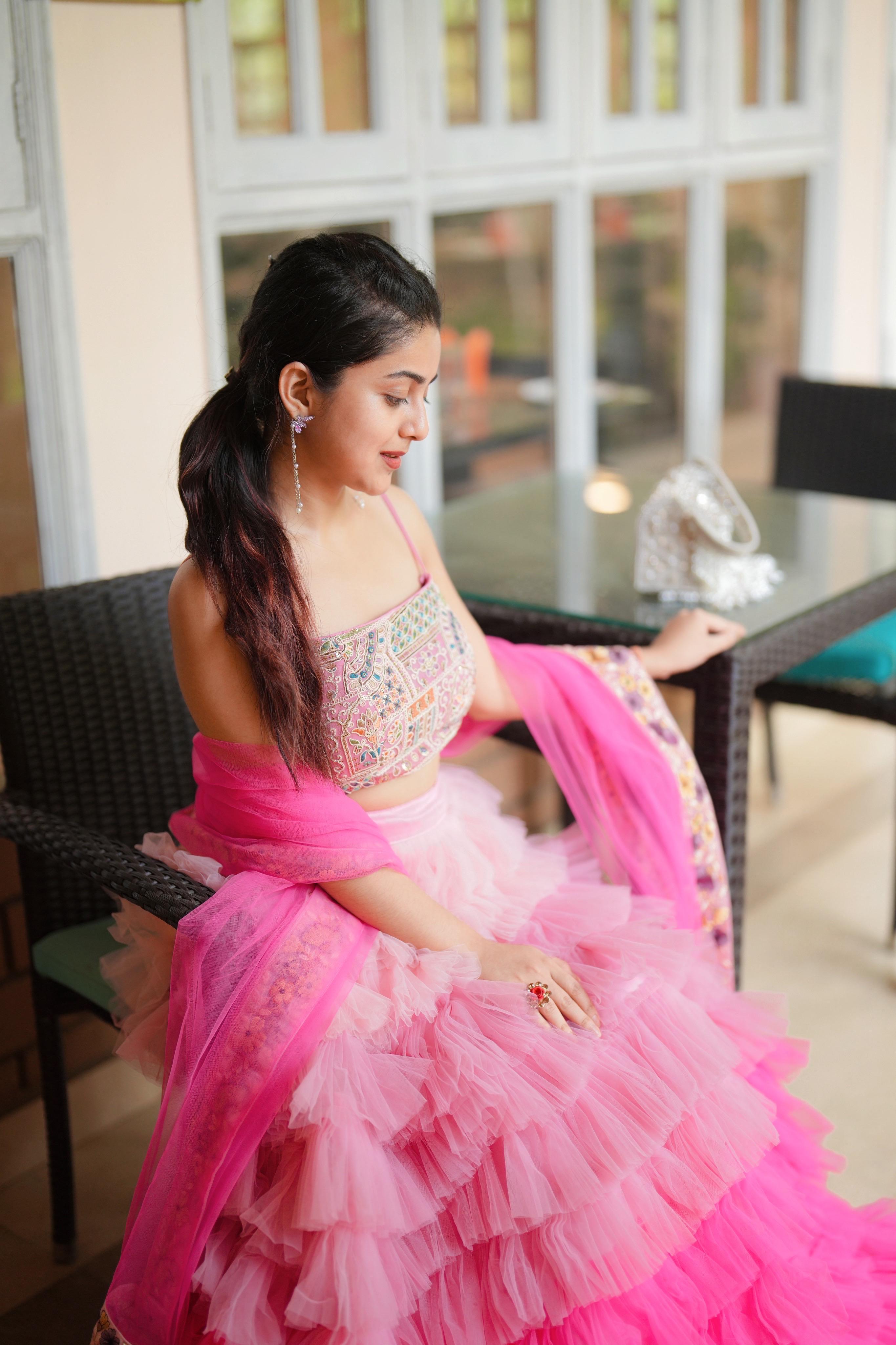 Pink mermaid Lehenga