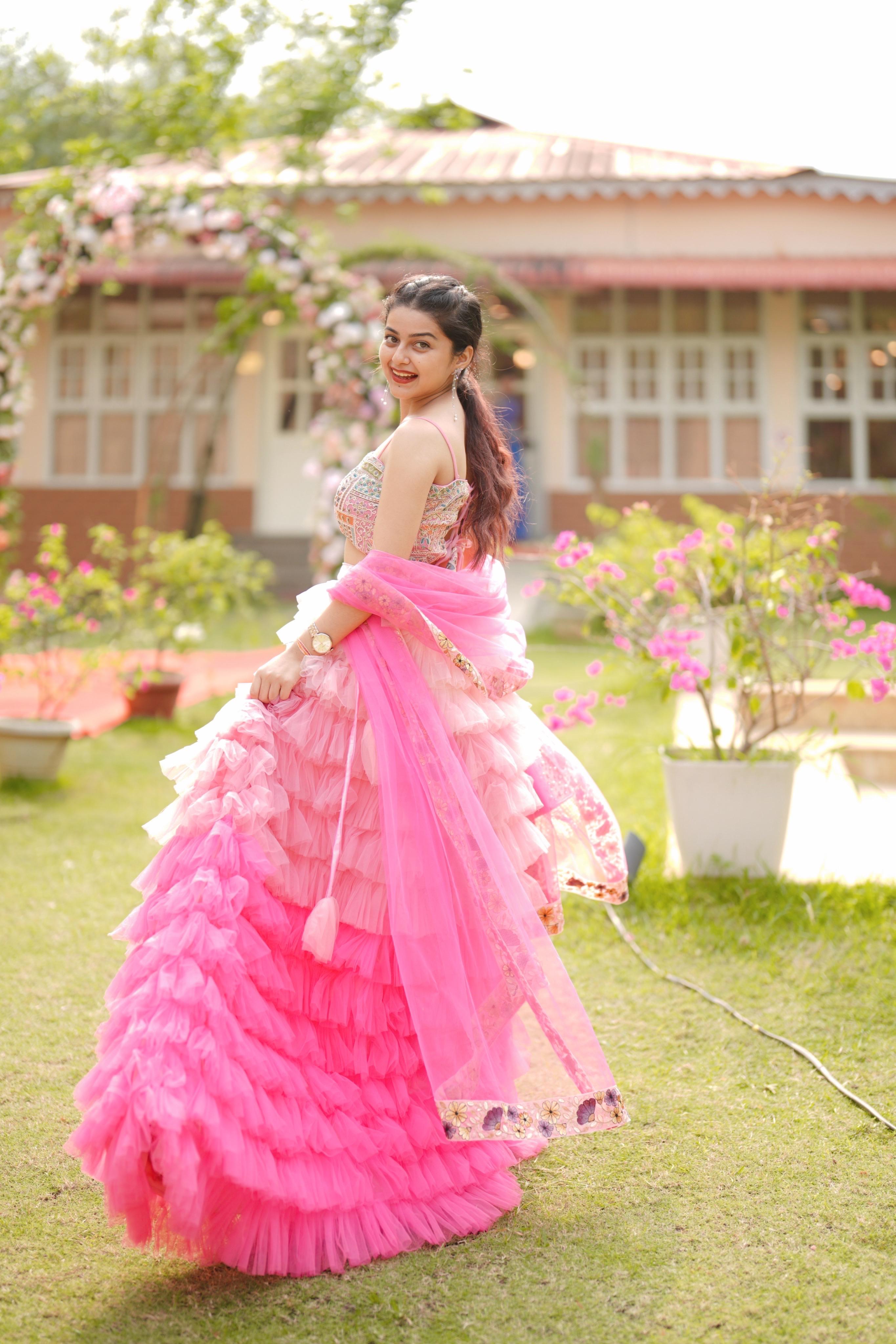 Pink mermaid Lehenga