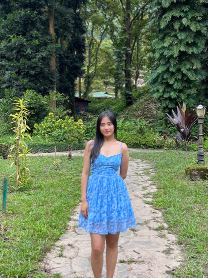 Blue floral dress