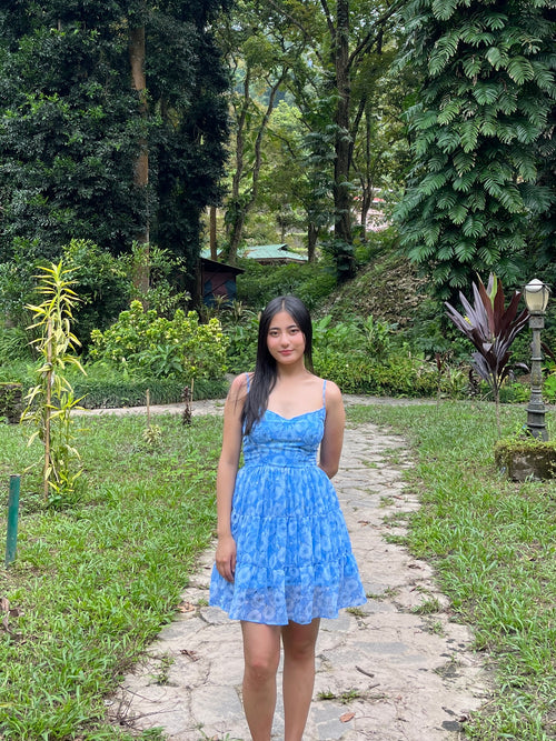 Blue floral dress