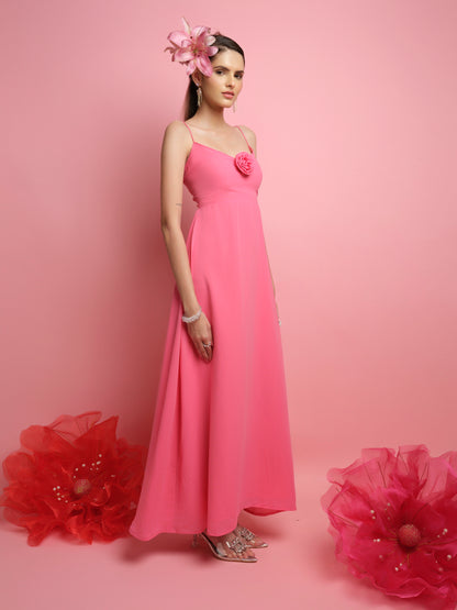 PINK FLOWY DRESS
